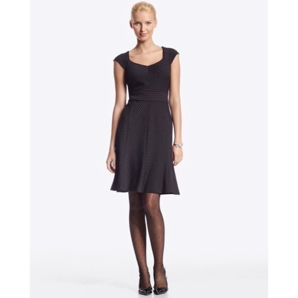 WHBM Black Pinstripe Dress